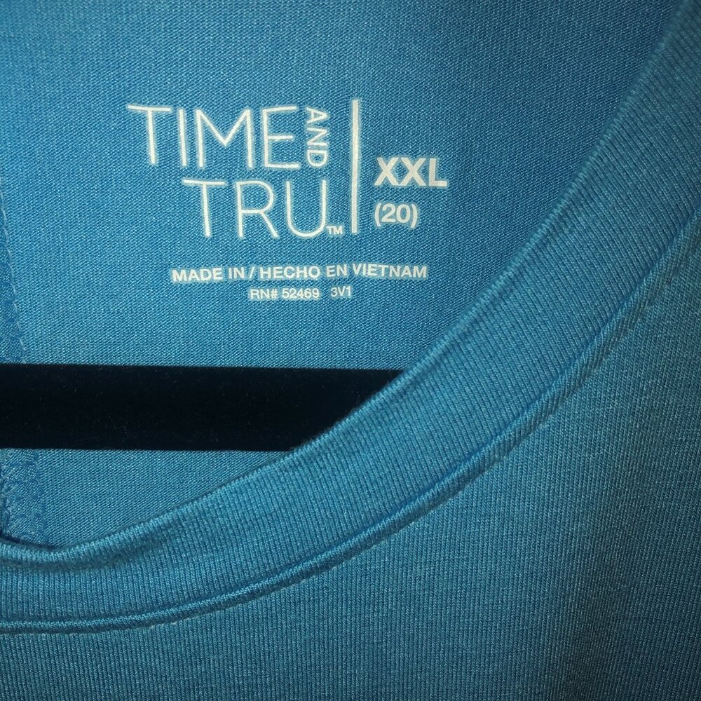 Time and Tru light blue round neck jersey dress with‎ pockets size XXL - Picture 4 of 6